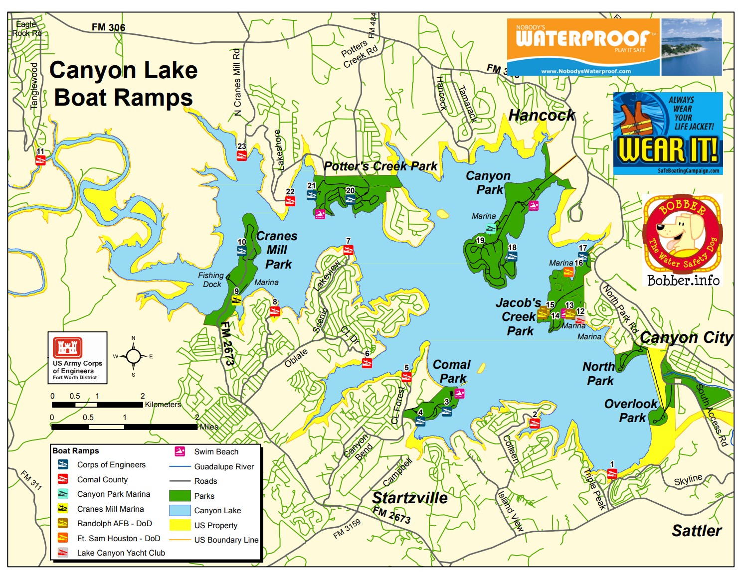 Canyon Lake Boat Ramps Map